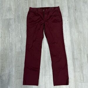 Bonobos Maroon Slim Straight Pants - Size 30/30